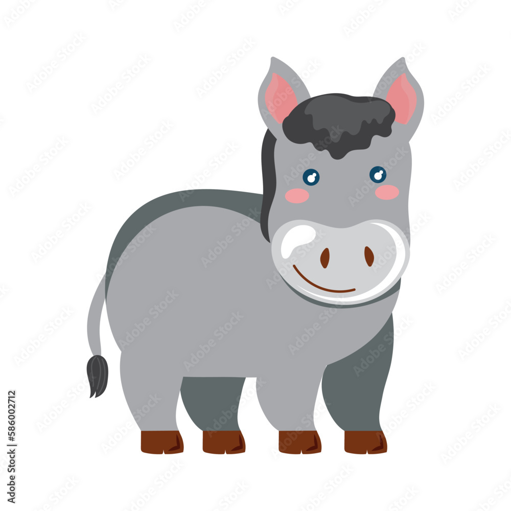 Fototapeta premium donkey cartoon farm animal