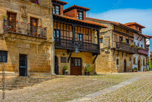 Medieval streets of Santillana del Mar in Spain