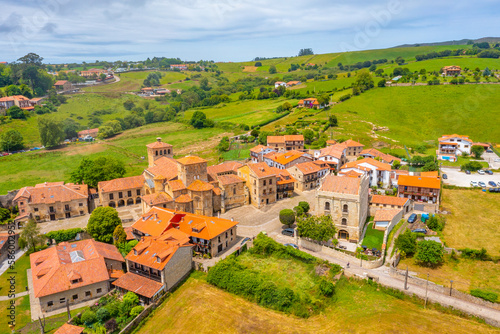 Aerial views of Santillana del Mar in Spain photo