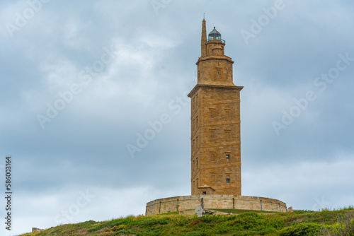 Tower of Hercules lighthouse at Spanish town A Coruna photo