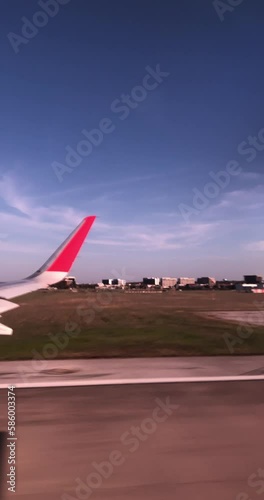 Takeoff and movement from the earth to the sky sweeping panning in motion in constructions San Antonio Texas