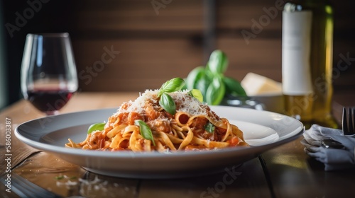 A beautiful Italian pasta dish with rich tomato sauce