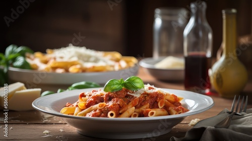 A beautiful Italian pasta dish with rich tomato sauce