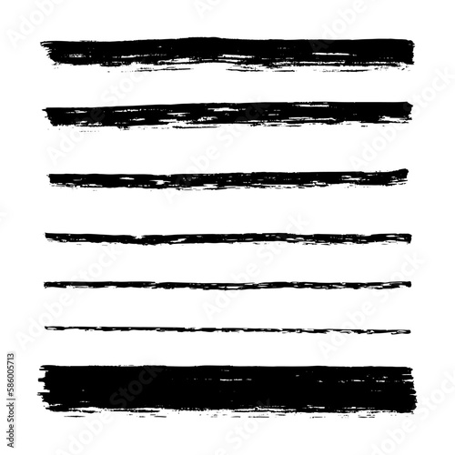 Vector set of hand drawn underline.