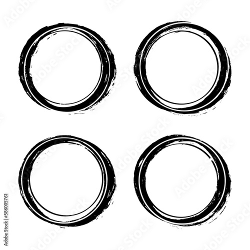 Super set of circles lines sketch hand drawn. Doodle circles for design elements