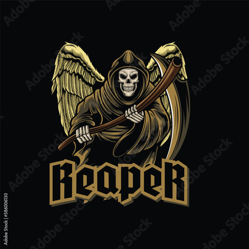 Vector illustration of grim reaper with premium quality stock vector