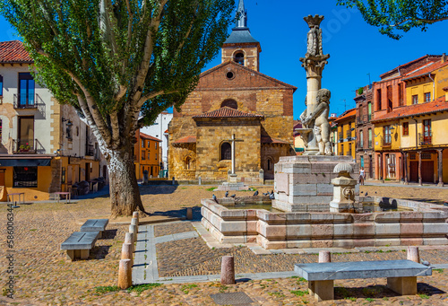 Church of Santa Maria at Plaza del Grano in Spanish town Leon photo