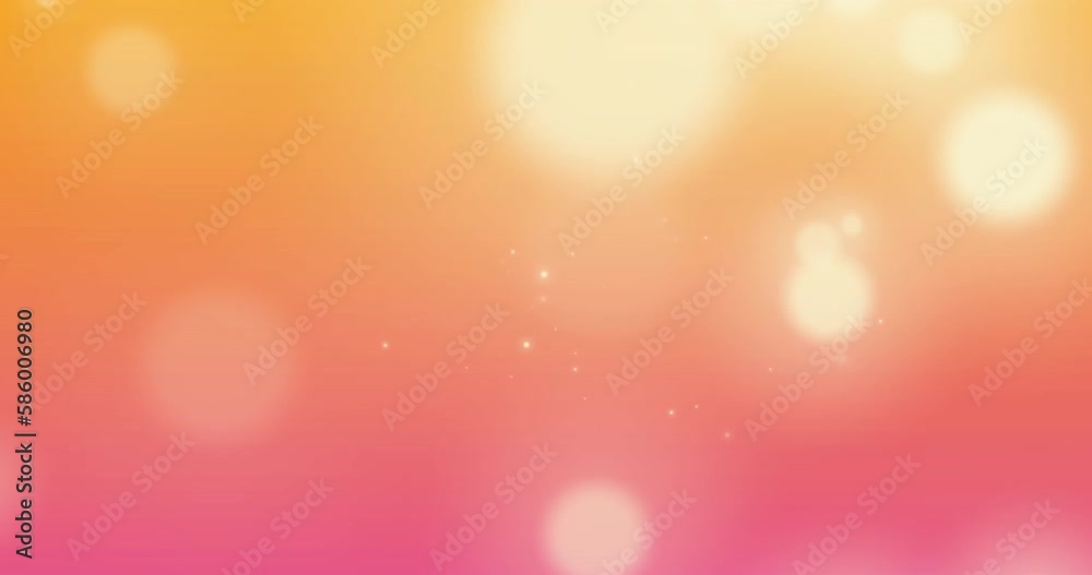 Animation of spots of light against orange and pink gradient background with copy space Animation of spots of light against orange and pink gradient background with copy space