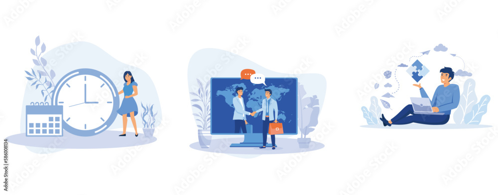 App for tracking menstrual cycle and ovulation, online conclusion of the transaction, people connecting puzzle elements. Symbol of teamwork, set flat vector modern illustration App for tracking menstrual cycle and ovulation, online conclusion of the transaction, people connecting puzzle elements. Symbol of teamwork, set flat vector modern illustration