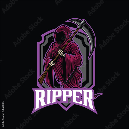 Vector illustration of grim reaper with premium quality stock vector