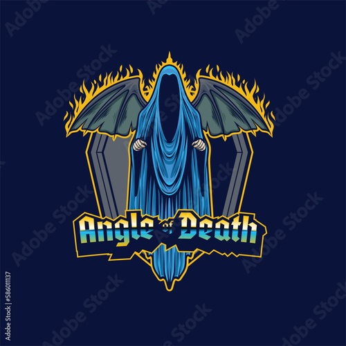 Vector illustration of grim reaper with premium quality stock vector