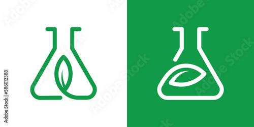 lab and leaf logo design icon vector illustration