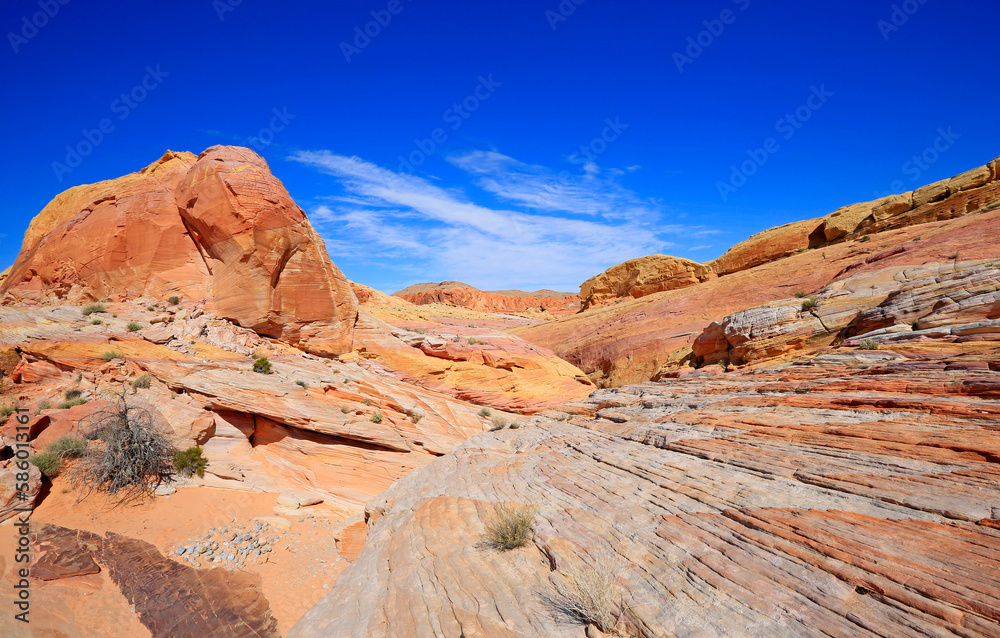 Eroded landscape of Pastel Canyon - Valley of Fire State Park, Nevada