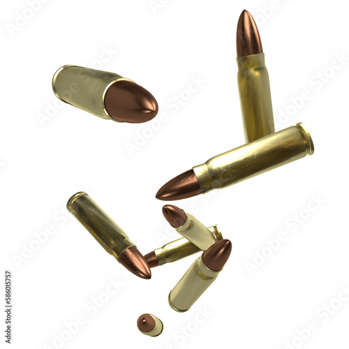 The Bullets falling png image for war or crime concept