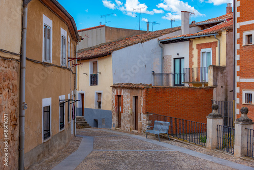 Medieval street in the old town of Lerma, Spain photo