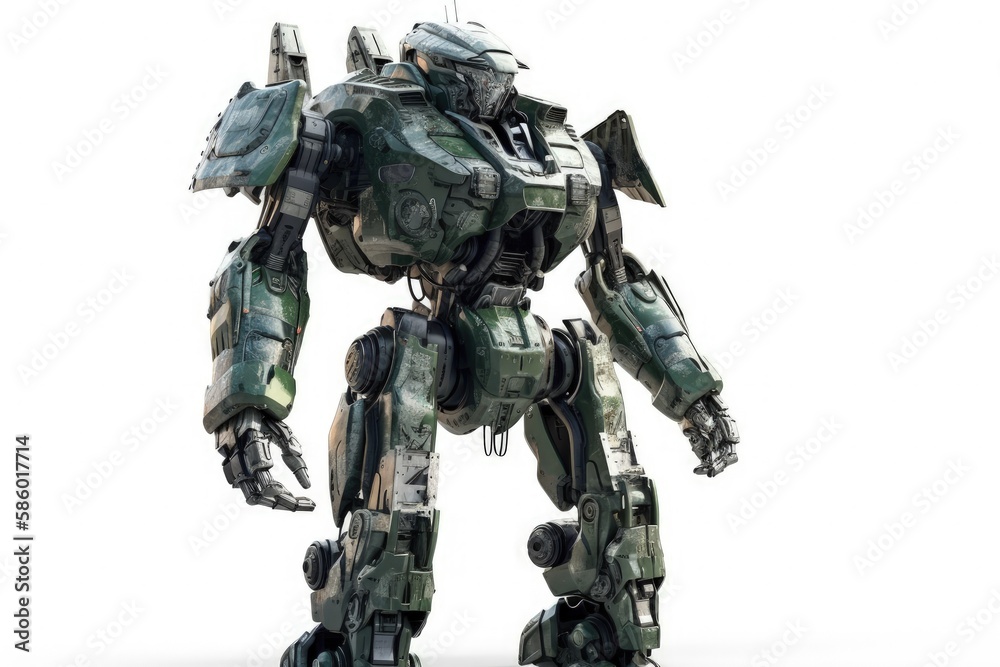 futuristic robot hovering in mid-air created with Generative AI technology futuristic robot hovering in mid-air created with Generative AI technology