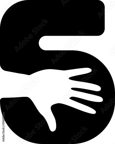 5 Letter includes Hand Icon