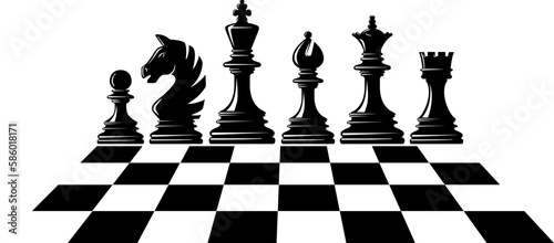 Fényképezés Chess icon with chess board