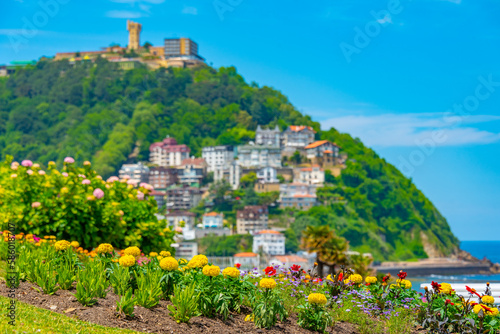 Monte Igueldo at Spanish town San Sebastian photo