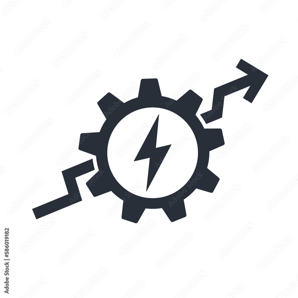Raise working capacity. Efficiency.Vector linear icon isolated on white background Raise working capacity. Efficiency.Vector linear icon isolated on white background