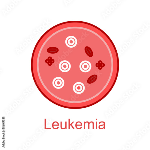 leukemia icon flat color