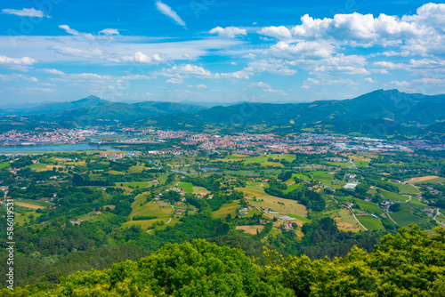 Fotografía Panorama view of Irun and Hendaye towns at border between Spain and France