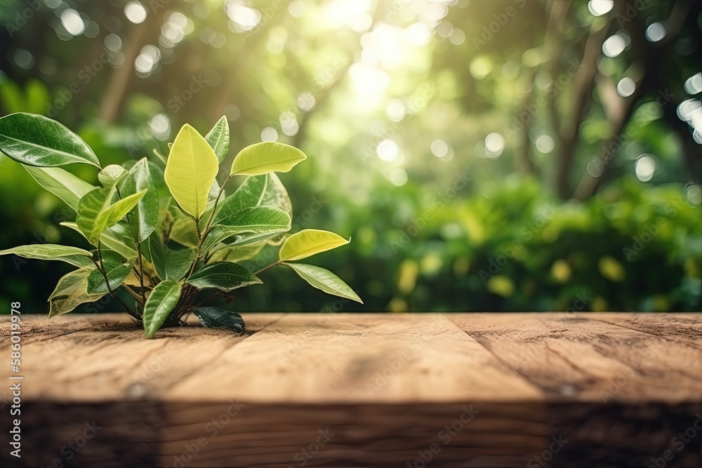 plant sprouting from a wooden log created with Generative AI technology plant sprouting from a wooden log created with Generative AI technology