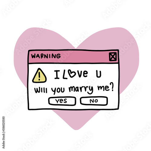 Will you marry me? question box vector illustration