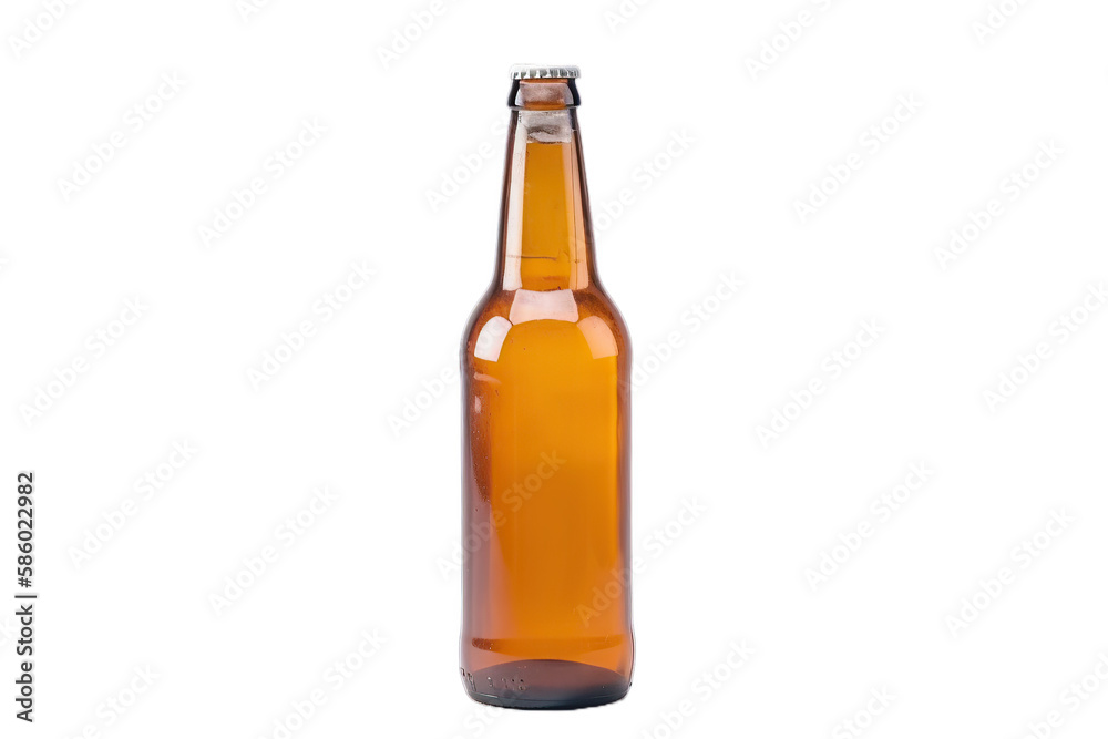 Glass bottle of beer without background, transparent and isolated concept, created with Generative AI Glass bottle of beer without background, transparent and isolated concept, created with Generative AI