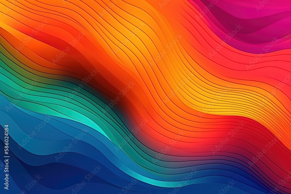vibrant abstract design featuring flowing waves of color created with Generative AI technology