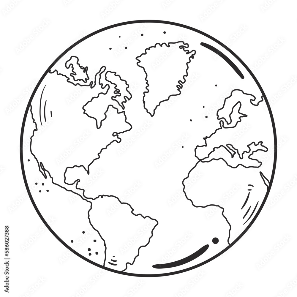 world doodle icon