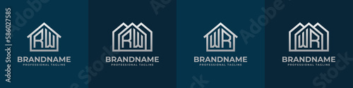 Letter RW and WR Home Logo Set. Suitable for any business related to house, real estate, construction, interior with RW or WR initials.