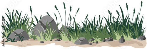 Grass Line Illustration 05