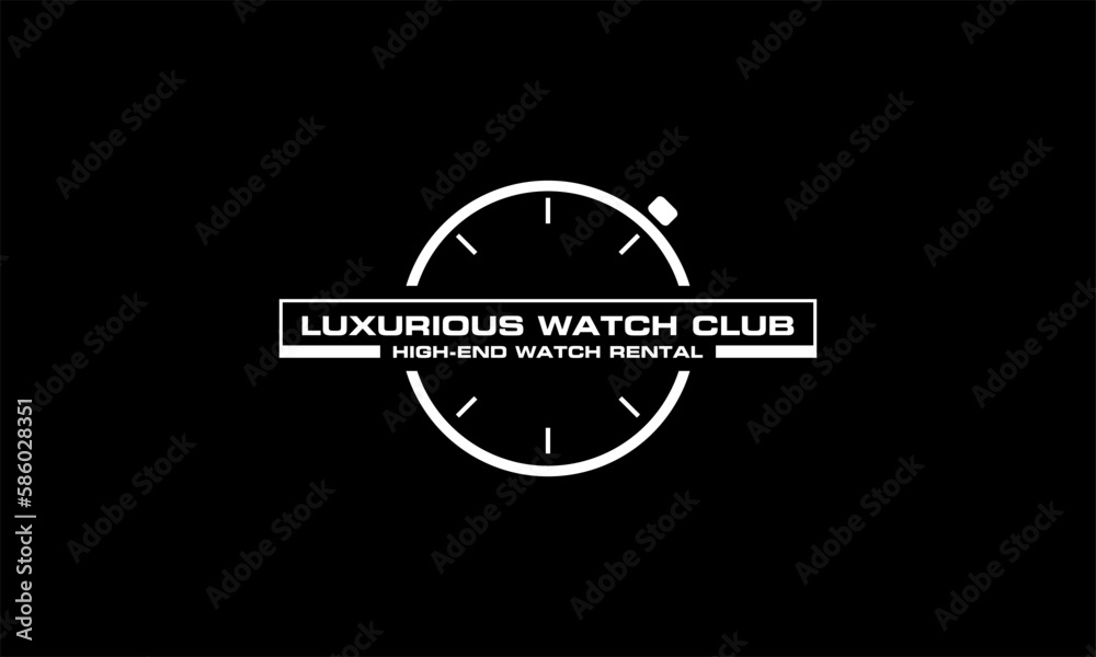 illustration vector graphic designs. luxurious watch club logo. modern, classic, elegance style illustration vector graphic designs. luxurious watch club logo. modern, classic, elegance style