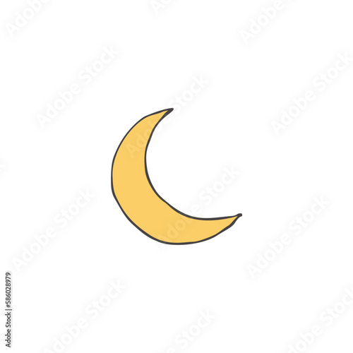 gold color moon icon Ramadan and Islamic Eid