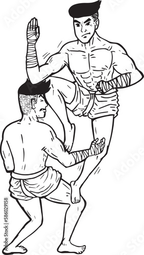 cartoon muay thai tha ruesi bodya