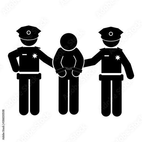 Tableau sur toile police arrest criminals