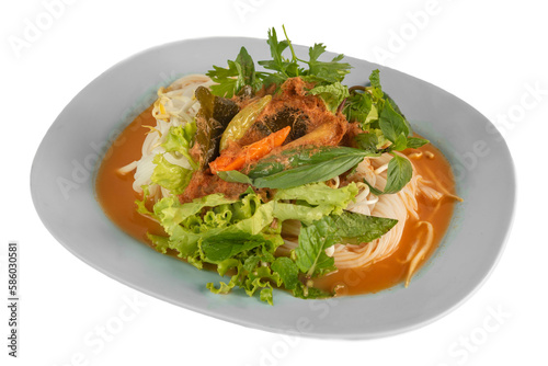 rice noodles with fish curry sauce