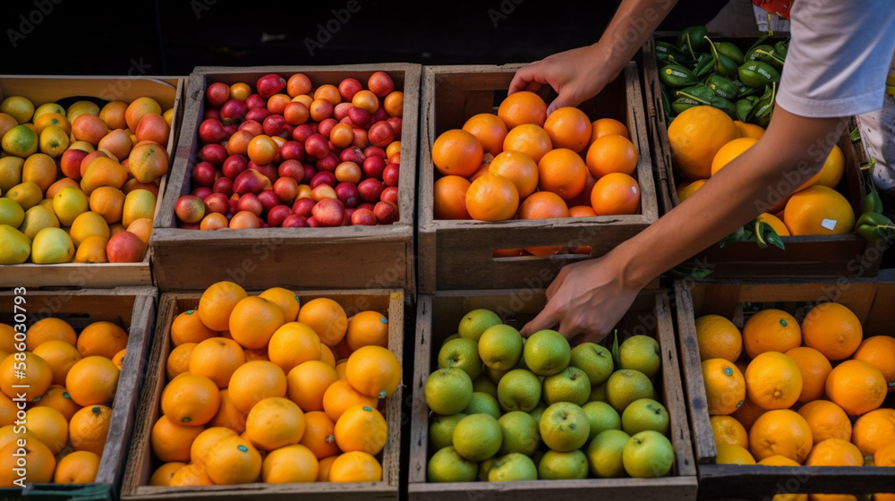 fruits and vegetables at the market