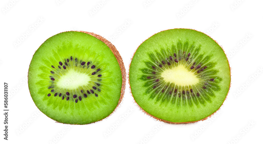 Slice of fresh kiwi fruit on transparent png Slice of fresh kiwi fruit on transparent png