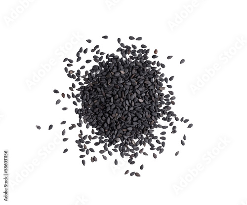 Black  sesame seeds isolated on transparent png