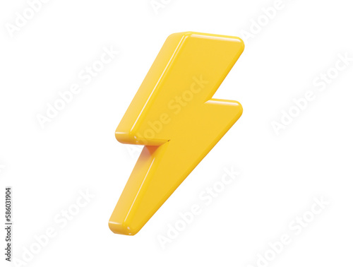 3d rendering energy icon electricity vector element transparent