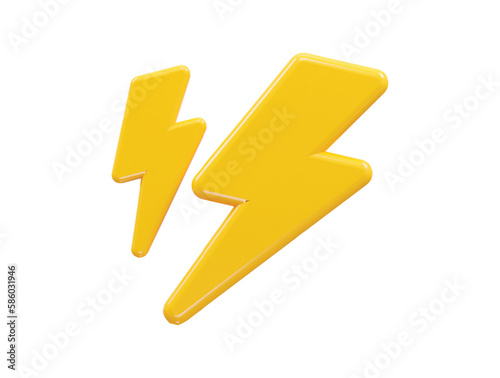 3d rendering energy icon electricity vector element transparent