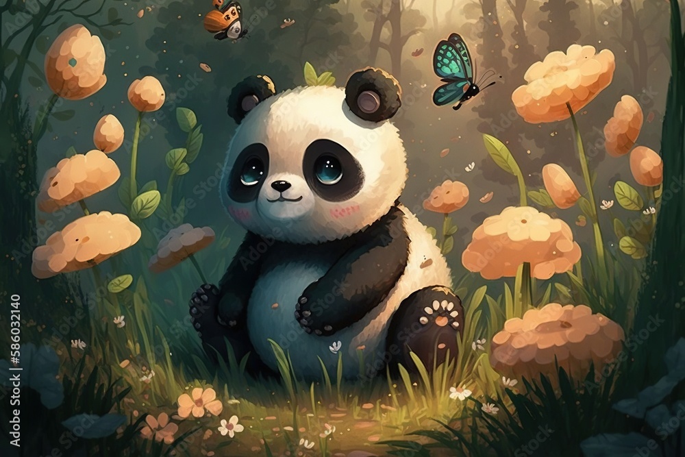 Sitting Panda Is Cute Kawaii And Adorable - NeatoShop