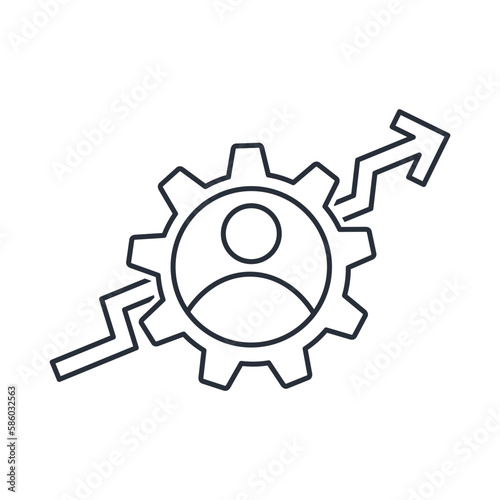 Skillfulness growth.Personal development, advantage. Vector linear icon isolated on white background