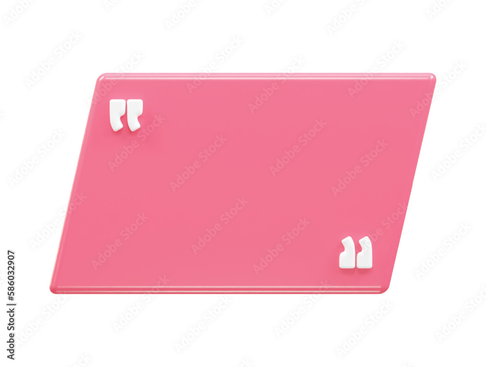 Quote box 3d rendering vector mockup illustration transparent element Quote box 3d rendering vector mockup illustration transparent element