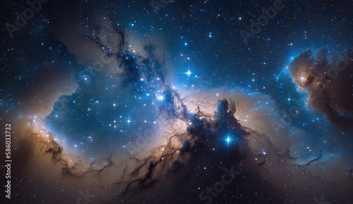 Beutiful deep space nebula made with generative ai