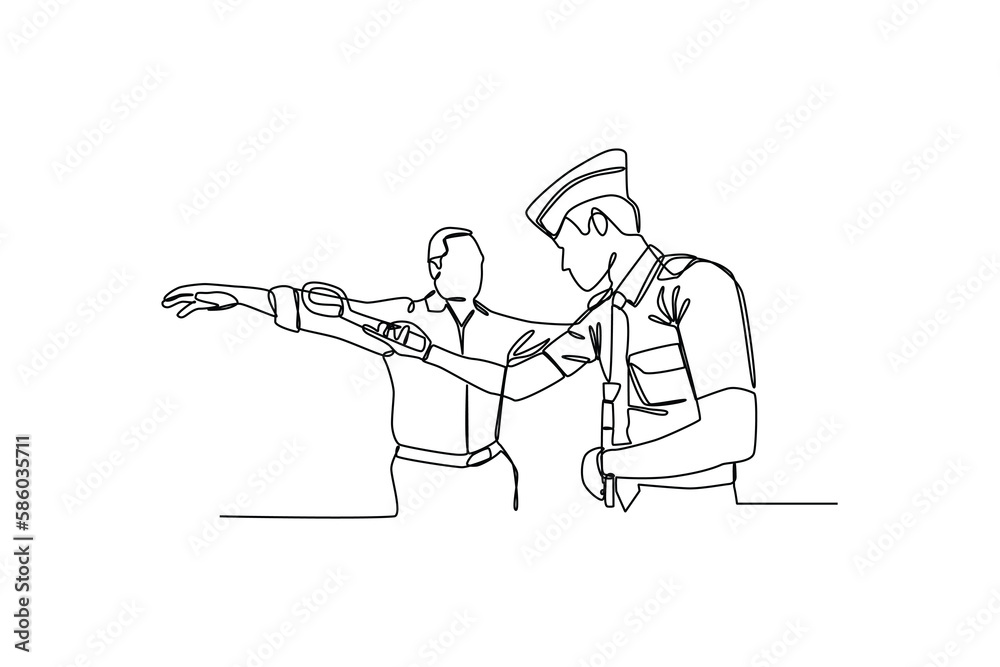 Continuous one-line drawing the security check at the airport. Airport activity concept. Single line drawing design graphic vector illustration