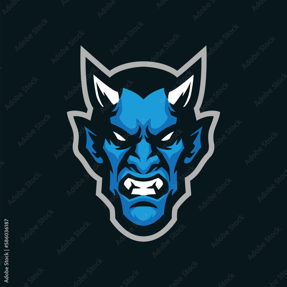 Devils mascot logo design with modern illustration concept style for badge, emblem and tshirt printing. Head devils illustration.