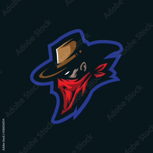 Bandits mascot logo design with modern illustration concept style for badge, emblem and tshirt printing. Head bandits illustration. photo